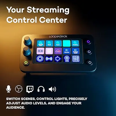 Loupedeck Live S  BRAD NEW Customizable Streaming Console - USB, Black, Supports Twitch, OBS Studio