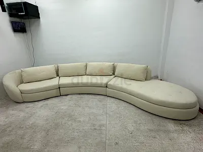 Beige color cratebarrel sofa