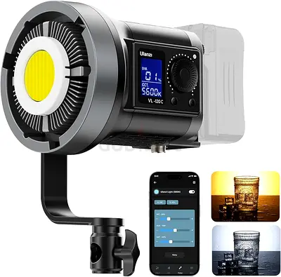 ULANZI 120W V-Mount COB LED Video Light, Bi Color 2700K-6500K COB Bowens Mount Photography Fill Ligh