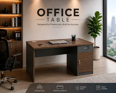 Modern Office Table – Walnut Office Desk For UAE Offices