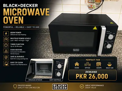 Black  Decker Compact Microwave Oven - Used