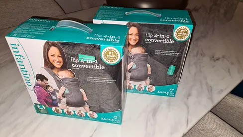 Infantino Flip 4-in-1 Convertible Baby Carrier – Grey (One Available)