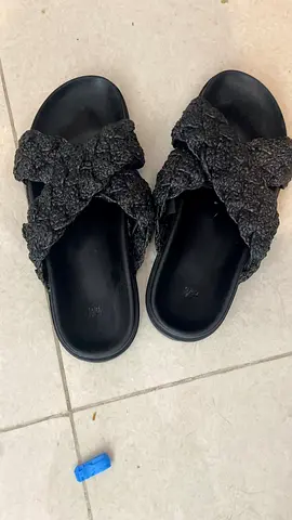 HM Black Braided Cross Strap Sandals
