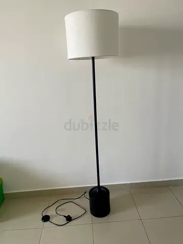 Metal Floor Lamp with Linen Shade