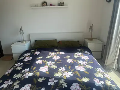 Ikea bed with side tables