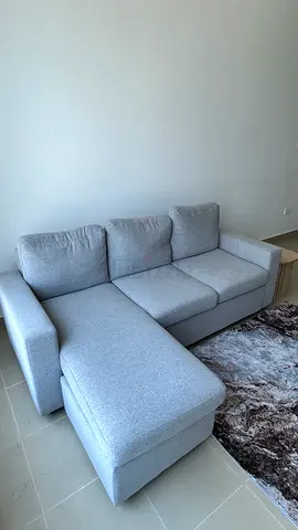 Light grey 3-seater L-shaped sofa with chaise - Excellent condition