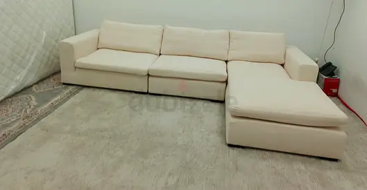 Marina home beige color lshape sofa