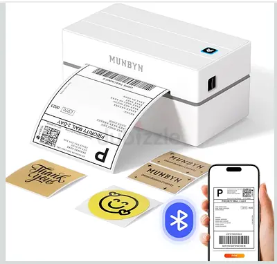 MUNBYN Bluetooth Thermal Label Printer - Portable Shipping  Sticker Printer