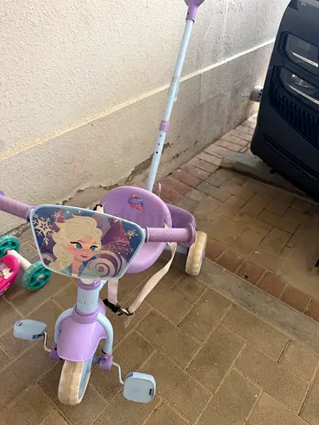 Kids 3-Wheel Push Tricycle with Parent Handle - Frozen Theme