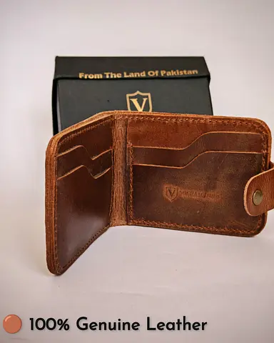 Vocha Leather | Handmade Genuine Leather Bifold Wallet | Brown  Dark Brown |  Box Included