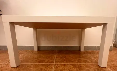 Simple white wooden coffee table - good condition