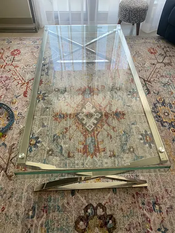 Glass Top Coffee Table with Chrome X-Frame - Modern Design from Marina homes