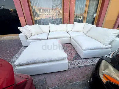 Marina home luscious feather filled sofa with footstool