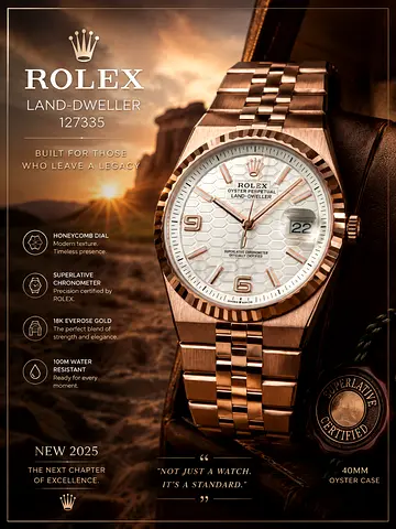 Rolex Land-Dweller 127335 Rose Gold 40mm Oyster Case (New 2025) - Full Working Condition