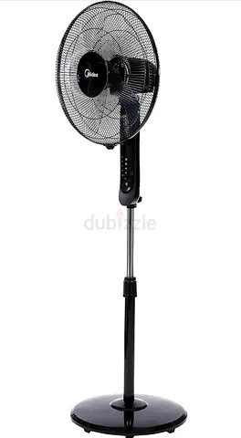 Midea Black Pedestal Standing Fan with Remote