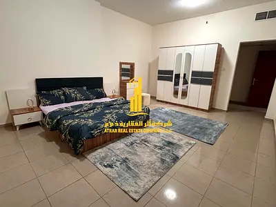 Luxury apartment, second occupancy, two bedrooms, living room, and balcony with an open view. Ajman, Al Rashidiya. for monthly rent.
