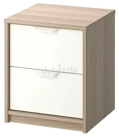 IKEA 2-Drawer Nightstand / Bedside Table - Light Wood White