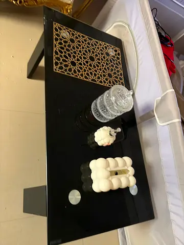 2 Black Glass Coffee Table with Metal Legs - Good Condition