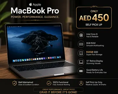 Apple MacBook Pro 13 i5 | 8GB RAM | 512GB SSD - AED 450