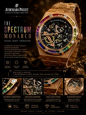Audemars Piguet Royal Oak Skeleton Rainbow Gemstone Watch (advert image)