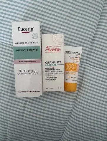 Eucerin DermoPurifyer + Avene Cleanance sample + Bioderma Photoderm SPF 100 - new