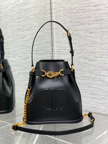 Dior Cest Medium Bag in Black Saddle Calfskin