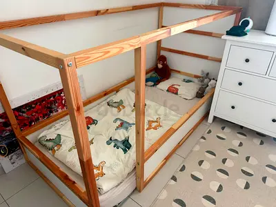 Two Wooden Kids’ House-Style Bed Frames – Montessori Style – No Mattresses