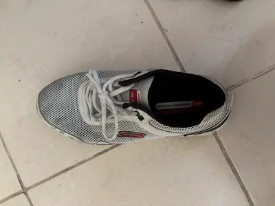 Skechers white mesh sneaker with Gel Memory Foam