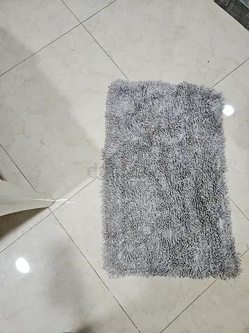 Grey Shaggy Bath/Area Rug - Good Condition