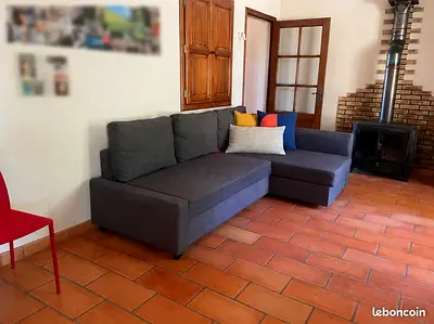 Grey L-shaped 3-seater Sofa bed with Chaise - Good Condition