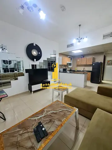 Fully furnished one-bedroom apartment ( 2 bathrooms ) with a hall, with balcony, including all services, with private parking.