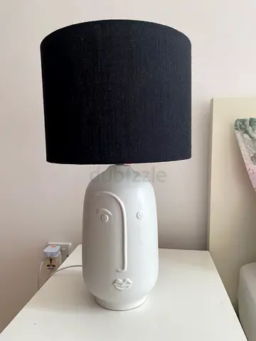 Modern Ceramic Face Table Lamp with Black Shade