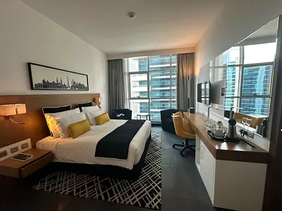 Furnished Hotel Apartment | Sky Central Barsha Heights | Pool & City View