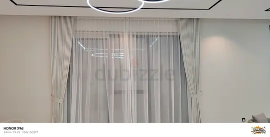 Modern White Floor-to-Ceiling Sheer and Solid Curtains