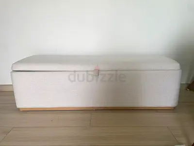 Storage Ottoman Bench in Cream Upholstery - Perfect for Bedroom End of Bed