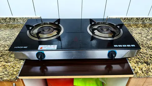 Krome 2-Burner Glass Top Gas Stove - Used, Good Condition