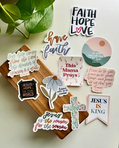 Set of Inspirational Faith Hope Decorative Stickers - New