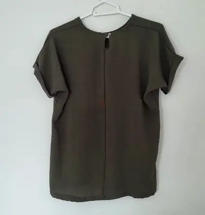 Olive Green Short Sleeve Womens Top -Good Condition