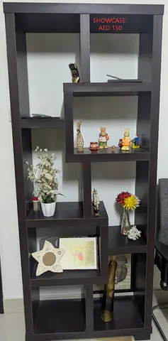 Dark Wood Display Shelf / Showcase - 6-Tier, Good Condition