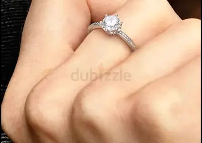 Silver Crown Style Engagement Ring for Sale