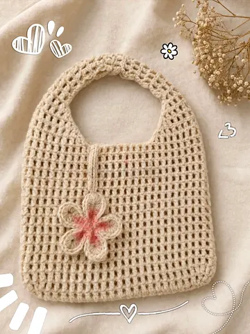 Crochet mesh bag