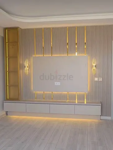 Built-in TV Entertainment Wall Unit with LED Lighting