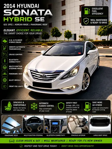 2014 HYUNDAI SONATA HYBRId SE - GCC SPEC PANORAMIC ROOF
