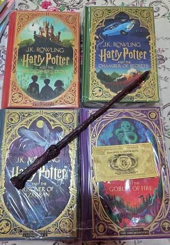Minalima Harry Potter 3D books 1-4 with magic wand