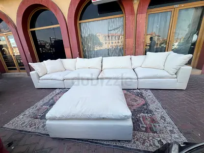 Marina home luscious feather filled sofa with footstool