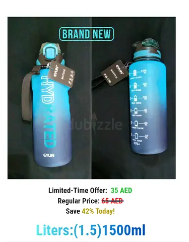 Brand New 1.5L Hydrated Sports Water Bottle (1500ml)  Color: Gradient blue