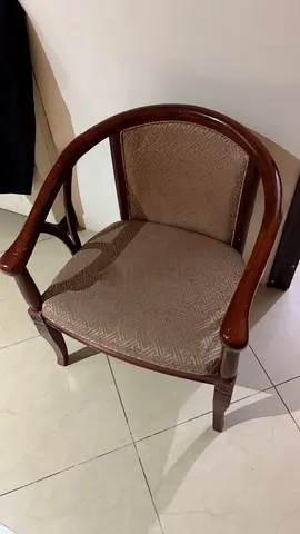 Wooden Armchair with Upholstered Seat