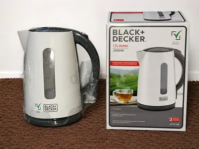 Black+Decker 1.7L Electric Kettle 2200W - White (With Box)