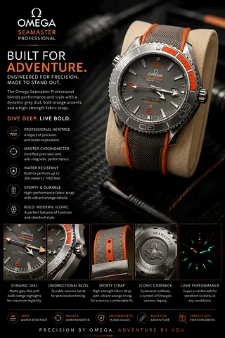 Omega Seamaster Professional Grey Dial with Orange Accents - Excellent Condition