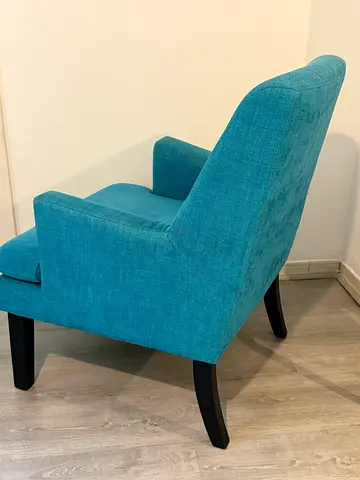 Turquoise Accent Armchair with Wooden Legs - Great Condition (HomeCentre)